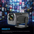Salange HY320 Mini 4K Android 11 Projector Native 720P 300ANSI Dual Wifi6 BT5.0 Cinema Portable Projetor Outdoor 180°  Rotable
