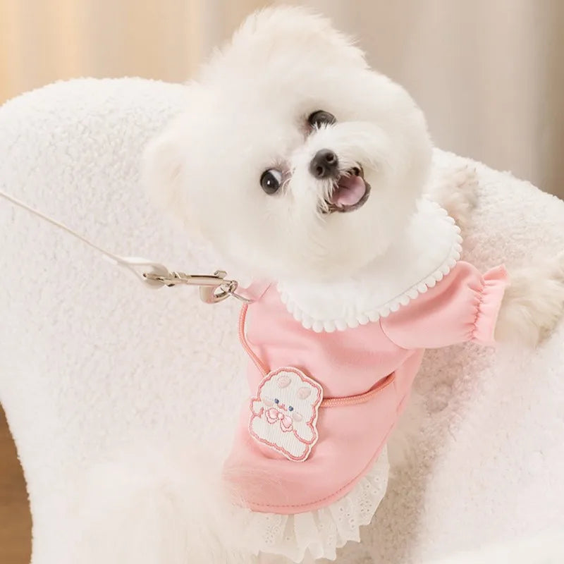 Luxury Dog Clothes for small Dogs Puppy Hoodie Dress for Bulldog Chihuahua Harness Sweatshirt Pets Costume Winter Dog Coat 2025