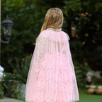 Girls Princess Cape Children Costume Cloak Kids Aurora Rapunzel Elsa Carnival Party Clothes Girl Sequins Performance Accessory