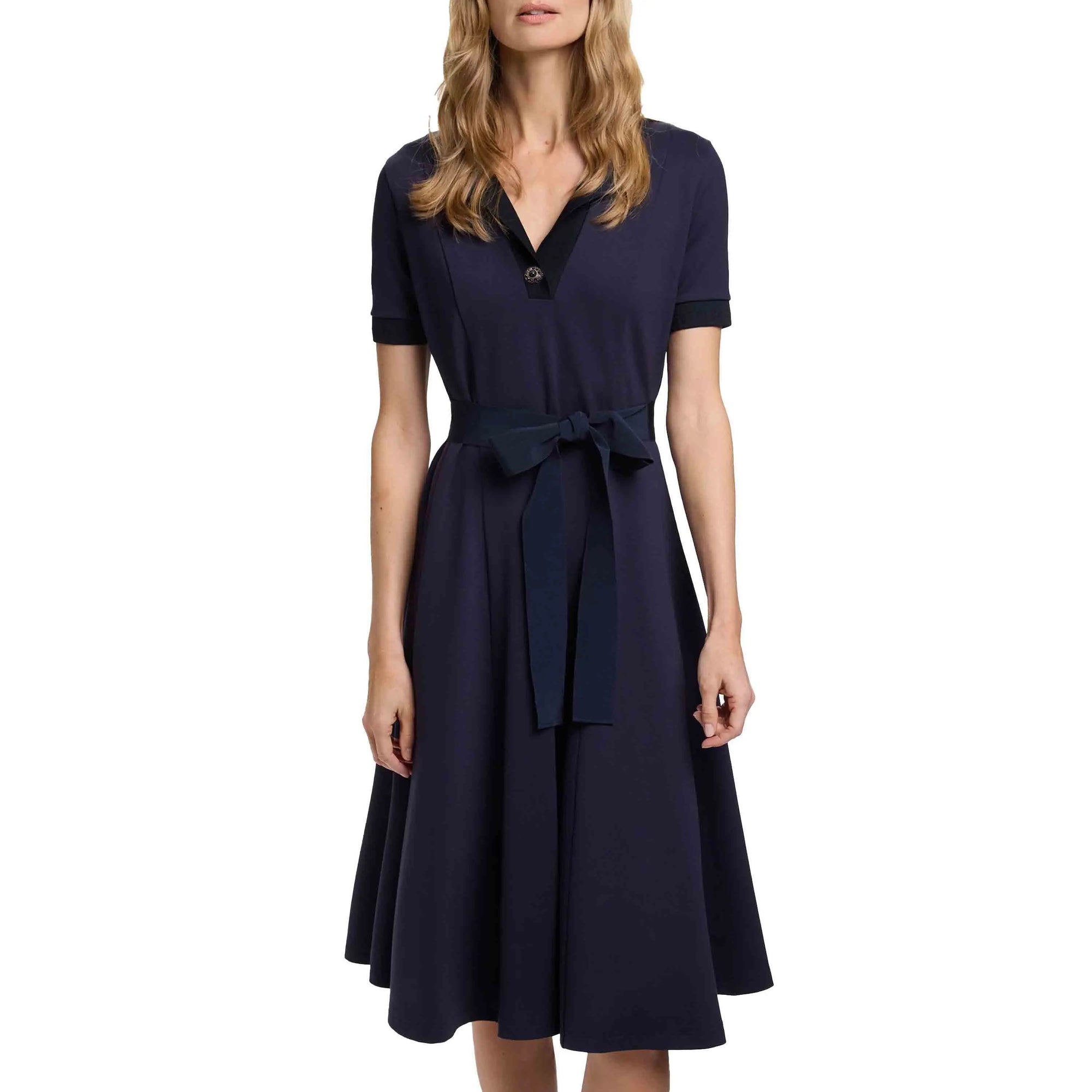 2025 Short-Sleeved Casual Midi Dress Summer Clothes Fashion Casual Office Lady Dresses for Women Vestidos