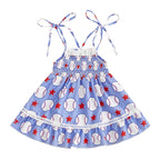 Girls Sleeveless Floral Print Ruffle Hem Summer Dress with Bow Detail and Button Closure - Casual A-line Beach Dress for