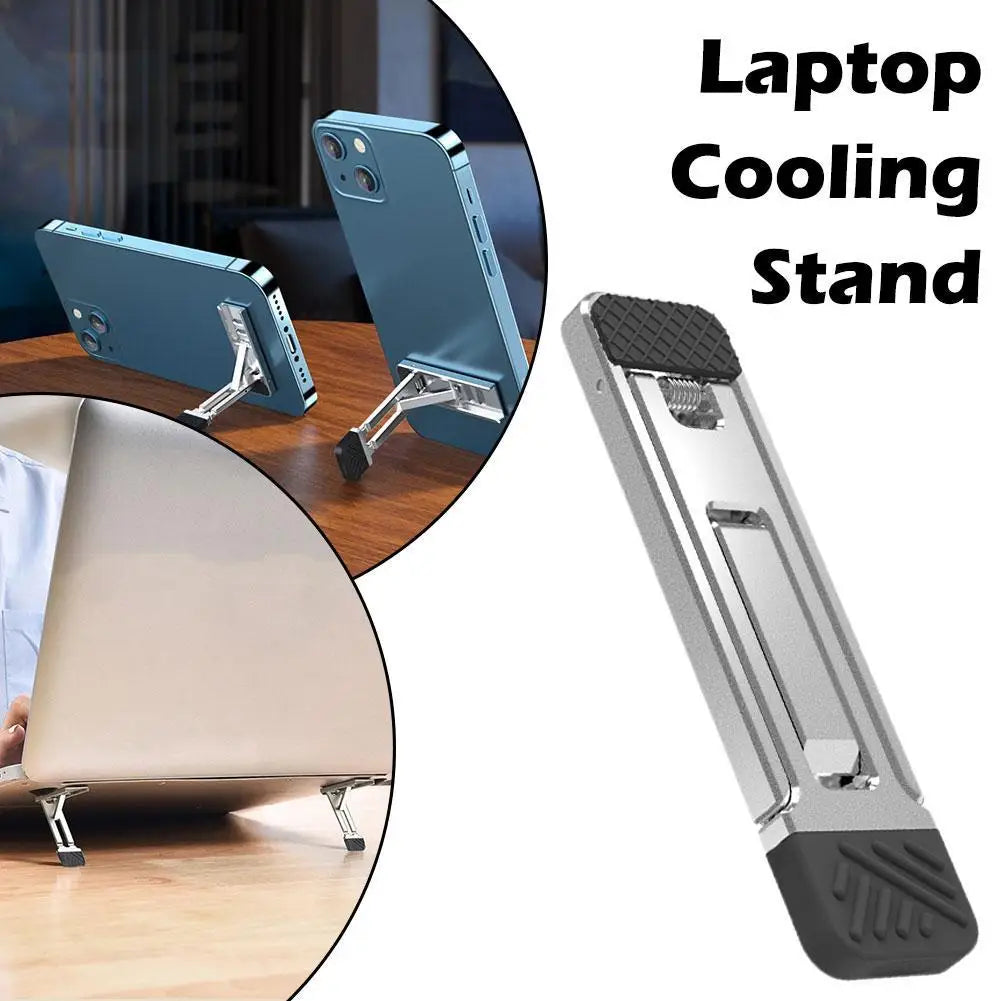 Laptop Stand Aluminum Alloy Mini Folding Holder 3 Height Adjustment Notebooks Bracket Accessories For Macbook Smart Phone