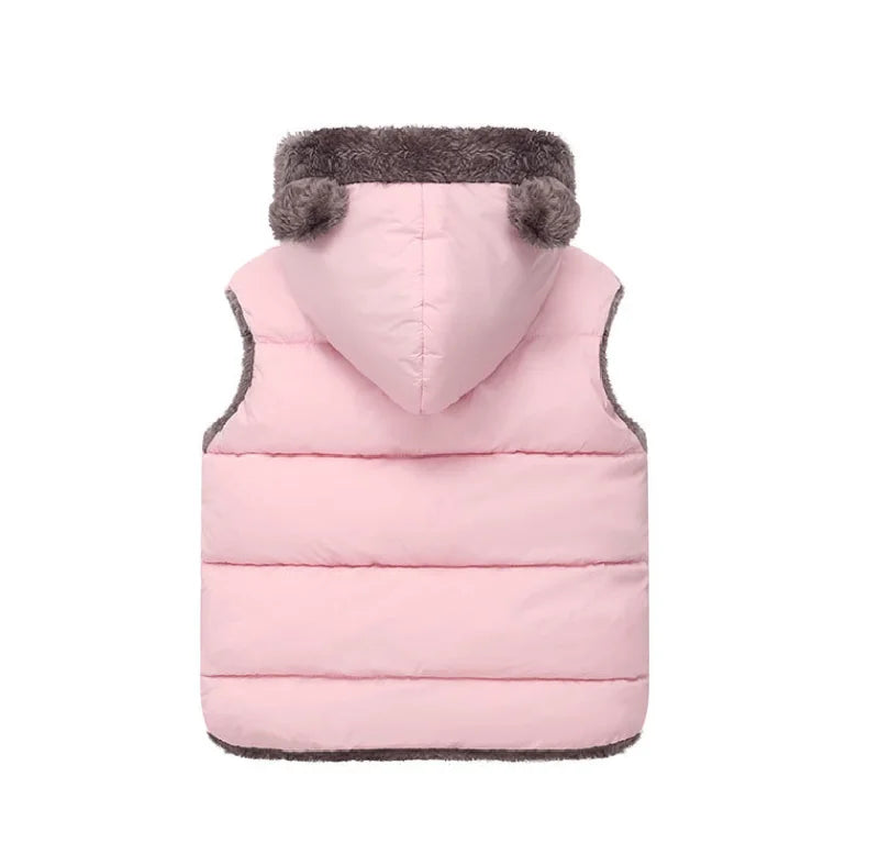 New Hooded Down Vest Coats Autumn Spring Baby Thick Warm Waistcoat Kids Outerwear Children Clothing Boys Girls Jackets Vest 2-6Y