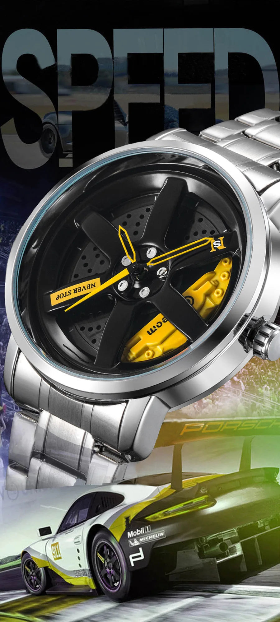 UTHAI CQ324 Fashionable Men watch with wheel clamp design,rotating hollow quartz watch,cool clock gift watches for man