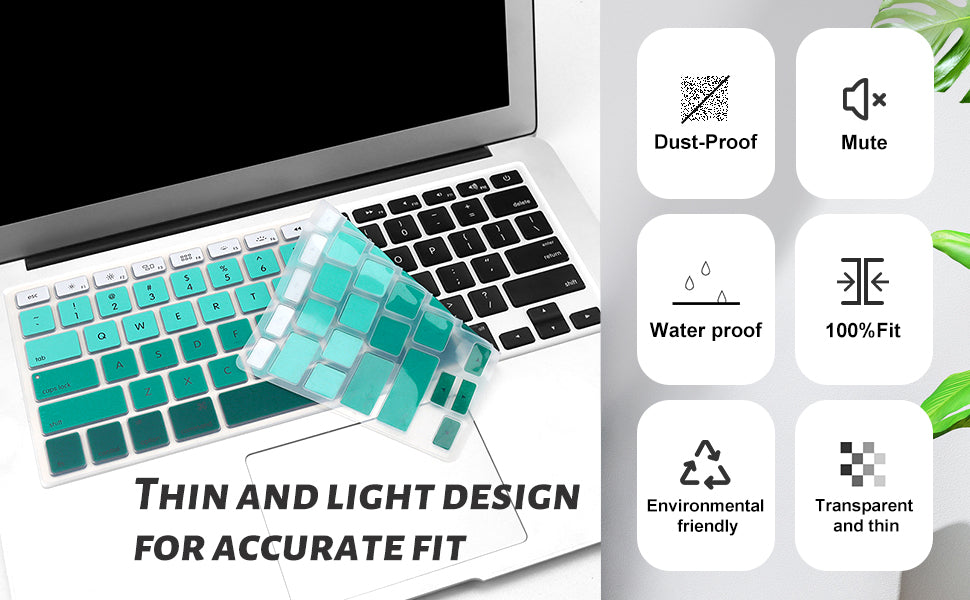 HRH Keyboard Cover US for MacBook Air 13'' A1466 A1369 for MacBook Pro 13.3'' A1278 A1425 A1502 for MacBook Pro 15'' A1286/A1286